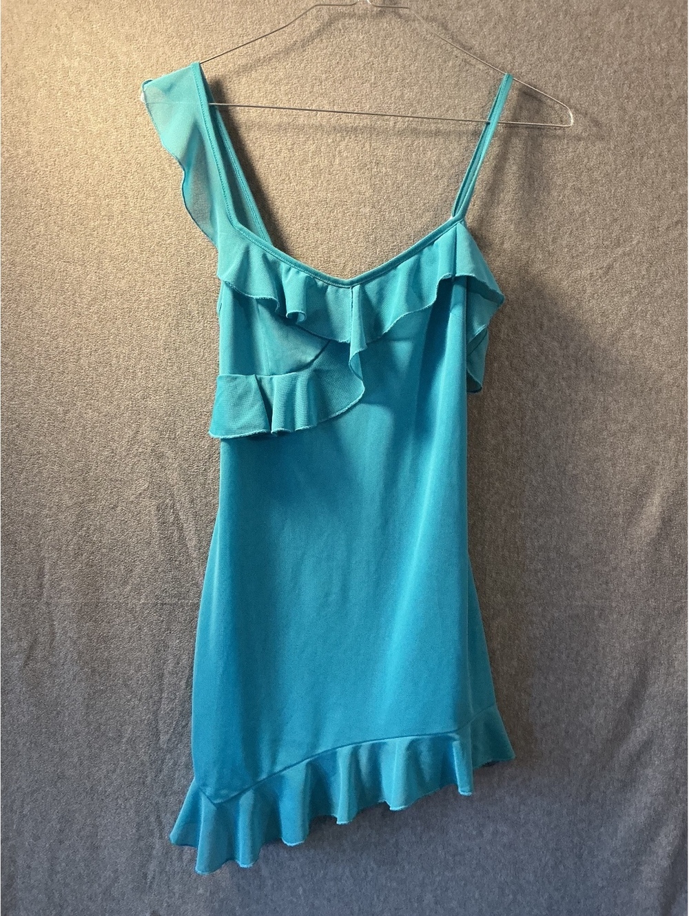 Forever 21 turquoise ruffle mini dress size S
